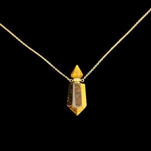 New Tigers Eye Crystal Perfume Bottle Pendant Necklace